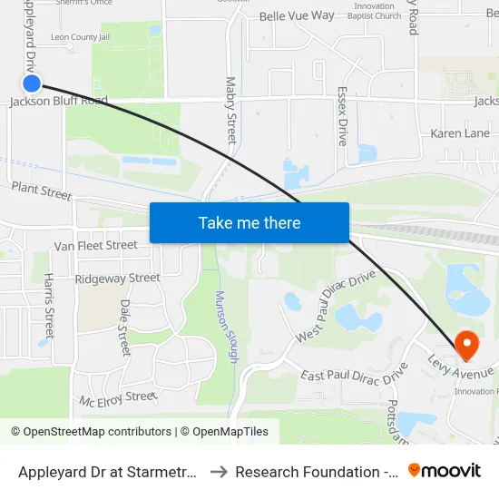 Appleyard Dr at Starmetro Offices Nb to Research Foundation - Building A map