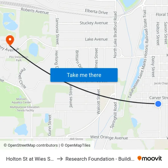 Holton St at Wies St Sb to Research Foundation - Building A map