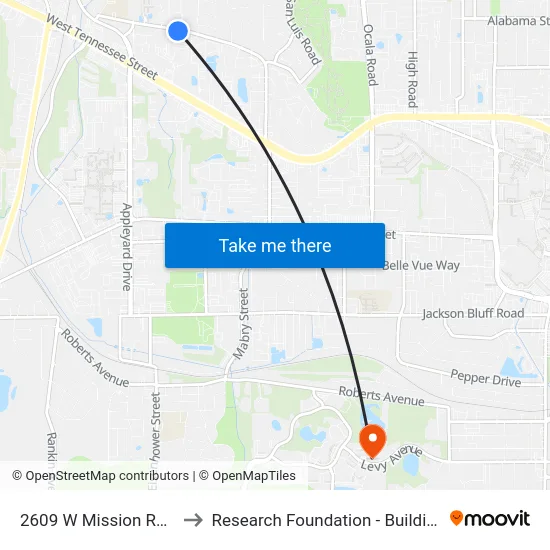 2609 W Mission Rd Eb to Research Foundation - Building A map
