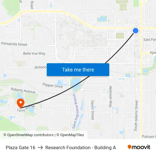 C.K. Steele Plaza Gate 16 to Research Foundation - Building A map