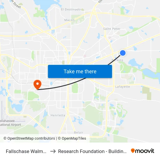 Fallschase Walmart to Research Foundation - Building A map