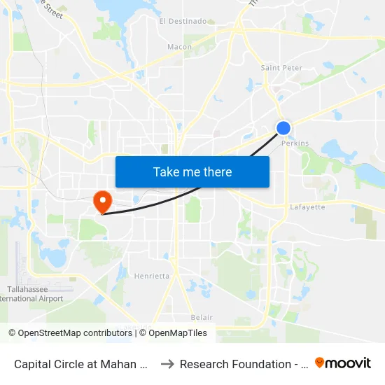 Capital Circle at Mahan Nearside Sb to Research Foundation - Building A map