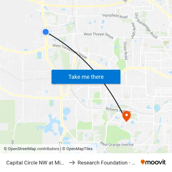 Capital Circle NW at Midblock Sb to Research Foundation - Building A map