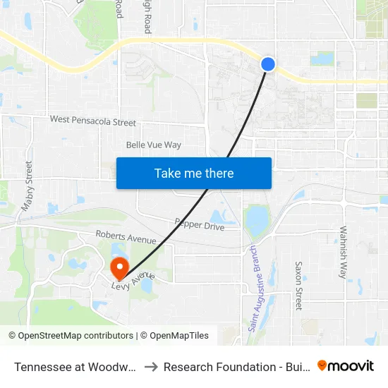 Tennessee at Woodward Eb to Research Foundation - Building A map