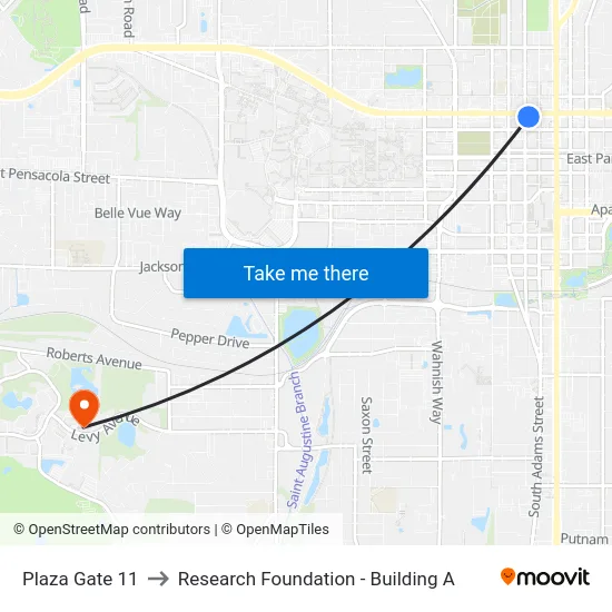C.K. Steele Plaza Gate 11 to Research Foundation - Building A map