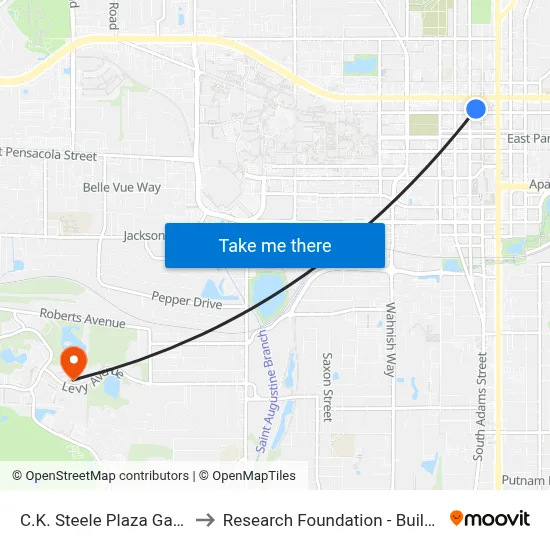 C.K. Steele Plaza Gate 21 to Research Foundation - Building A map