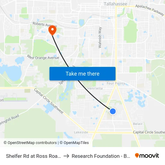 Shelfer Rd at Ross Road Ib Nb to Research Foundation - Building A map