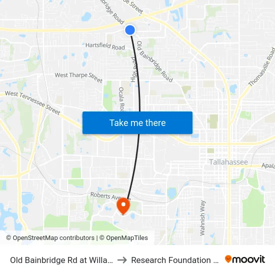Old Bainbridge Rd at Willamette Rd Sb to Research Foundation - Building A map