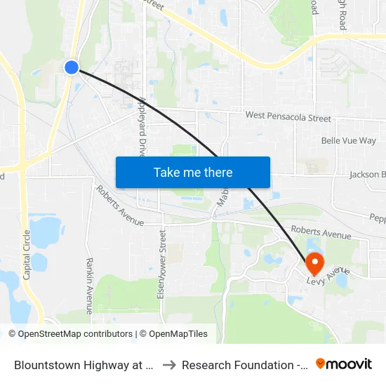 Blountstown Highway at Ghazvini Nb to Research Foundation - Building A map