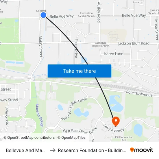 Bellevue And Mabry to Research Foundation - Building A map