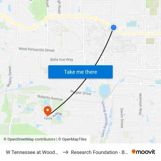 W Tennessee at Woodward Wb to Research Foundation - Building A map