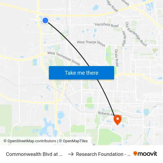 Commonwealth Blvd at Dep Bldg Eb to Research Foundation - Building A map