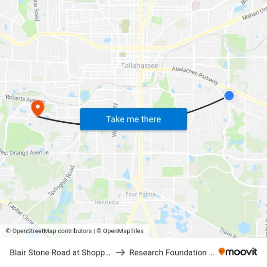 Blair Stone Road at Shopping Center Nb to Research Foundation - Building A map