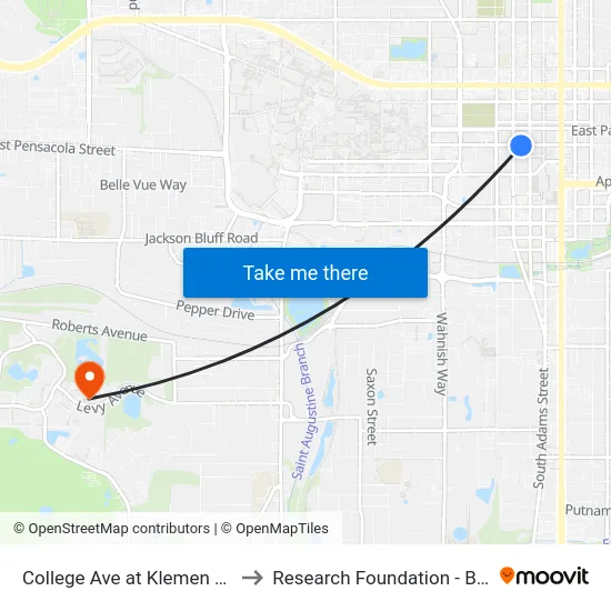 College Ave at Klemen Plaza Nb to Research Foundation - Building A map