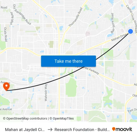 Mahan at Jaydell Cir Wb to Research Foundation - Building A map