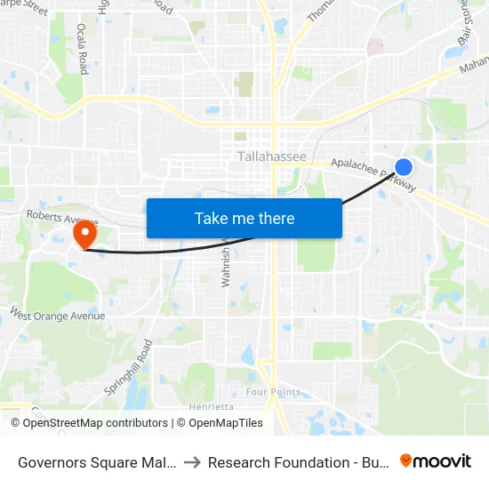 Governors Square Mall West to Research Foundation - Building A map