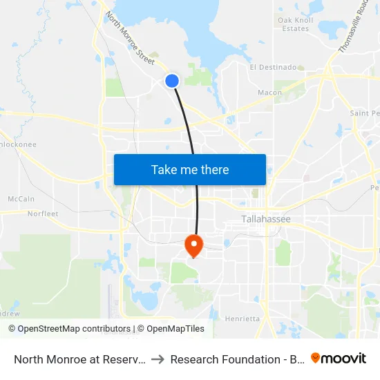 North Monroe at Reservation Nb to Research Foundation - Building A map