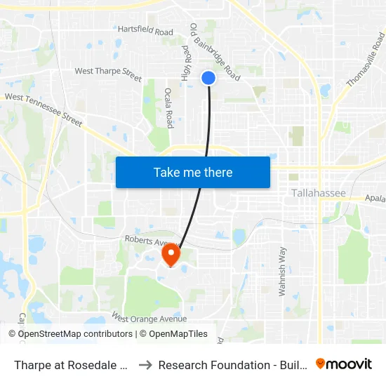 Tharpe at Rosedale Dr Wb to Research Foundation - Building A map