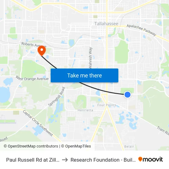 Paul Russell Rd at Zillah Eb to Research Foundation - Building A map