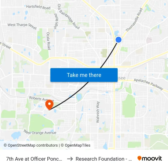 7th Ave at Officer Ponce Way Wb to Research Foundation - Building A map