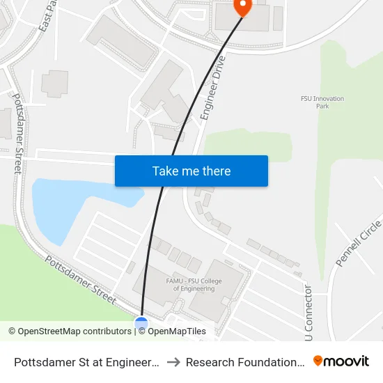 Pottsdamer St at Engineering School Sb to Research Foundation - Building A map