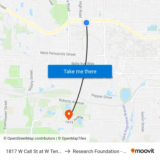 1817 W Call St at W Tennessee St to Research Foundation - Building A map