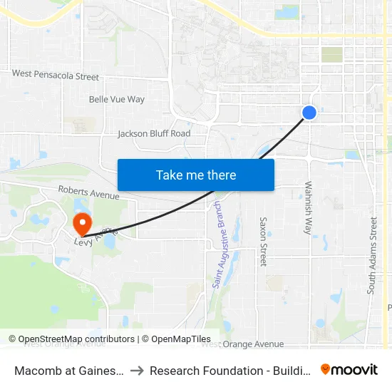 Railroad at Gaines Sb to Research Foundation - Building A map