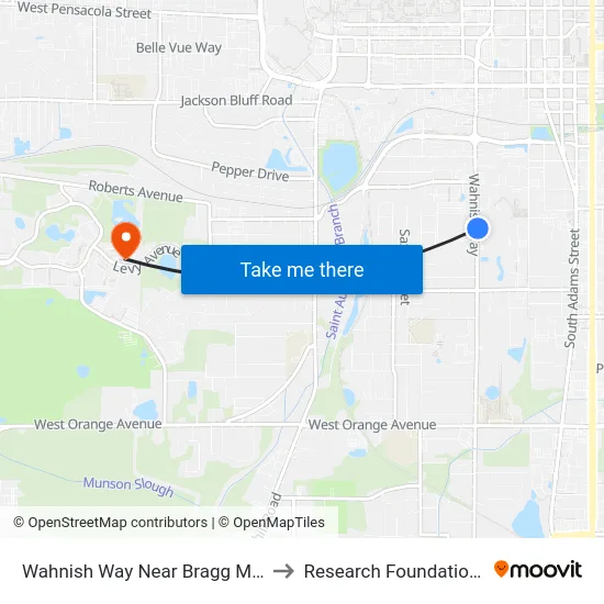 Althea Gibson Way Near Bragg Memorial Stadium to Research Foundation - Building A map