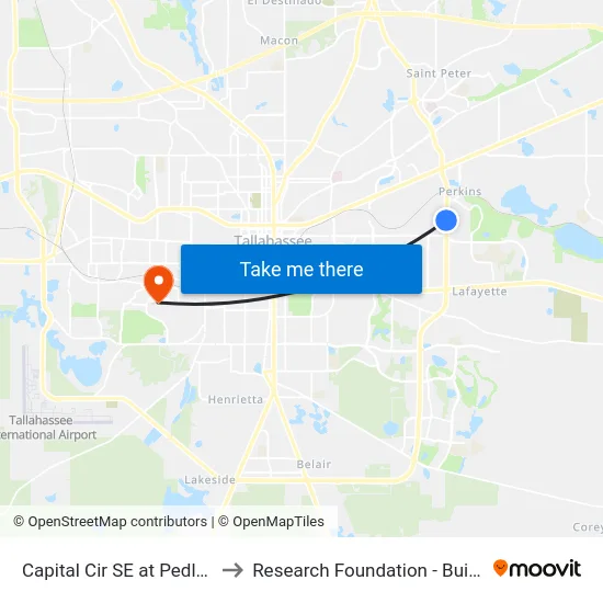 Capital Cir SE at Pedlers Sb to Research Foundation - Building A map