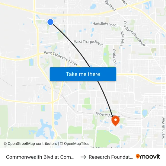 Commonwealth Blvd at Commonwealth Business Wb to Research Foundation - Building A map