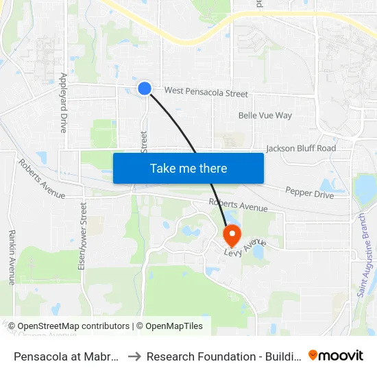 Pensacola at Mabry Eb to Research Foundation - Building A map