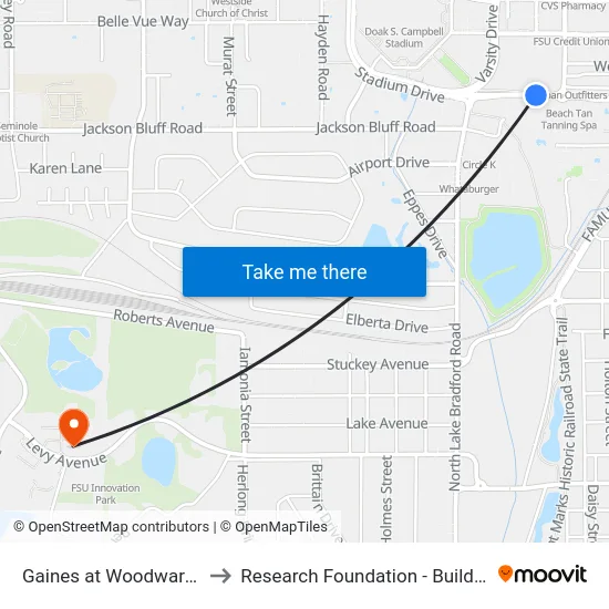 Gaines at Woodward Eb to Research Foundation - Building A map