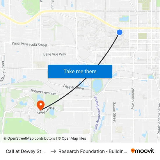 Call at Dewey St Wb to Research Foundation - Building A map