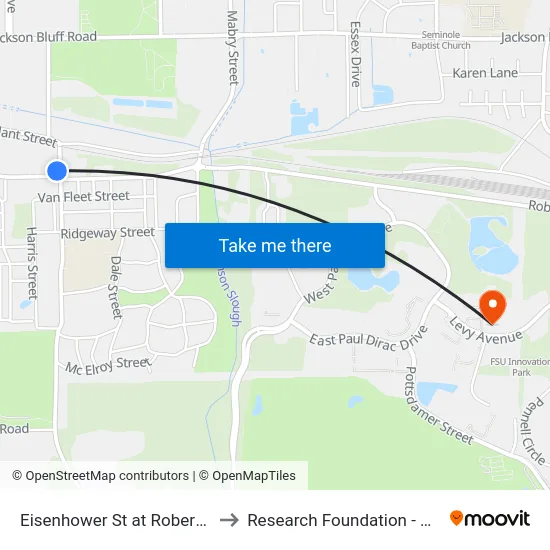 Eisenhower St at Roberts Ave Sb to Research Foundation - Building A map