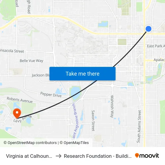 Virginia at Calhoun Wb to Research Foundation - Building A map