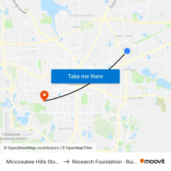 Miccosukee Hills Stop 2 Wb to Research Foundation - Building A map