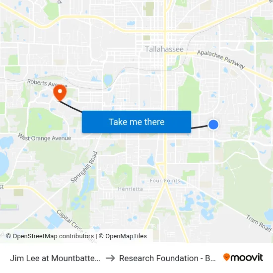 Jim Lee at Mountbatten Rd Sb to Research Foundation - Building A map