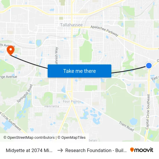 Midyette at 2074 Midyette to Research Foundation - Building A map