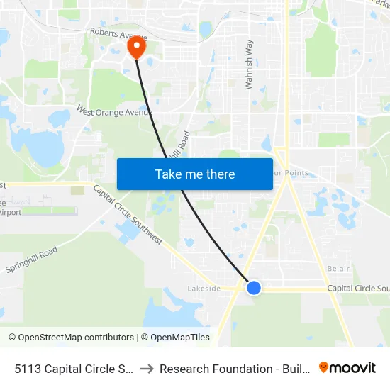 5113 Capital Circle SE Wb to Research Foundation - Building A map