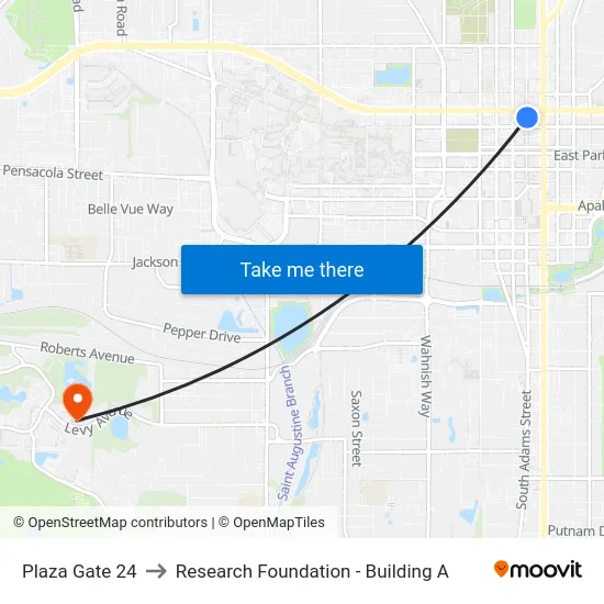 C.K. Steele Plaza Gate 24 to Research Foundation - Building A map