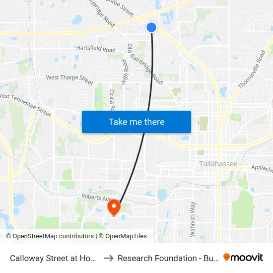 Calloway Street at Hospitality to Research Foundation - Building A map