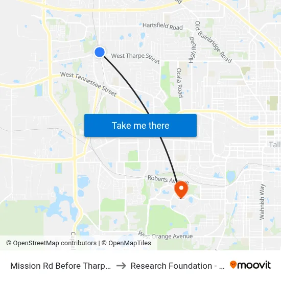 Mission Rd Before Tharpe Street Sb to Research Foundation - Building A map