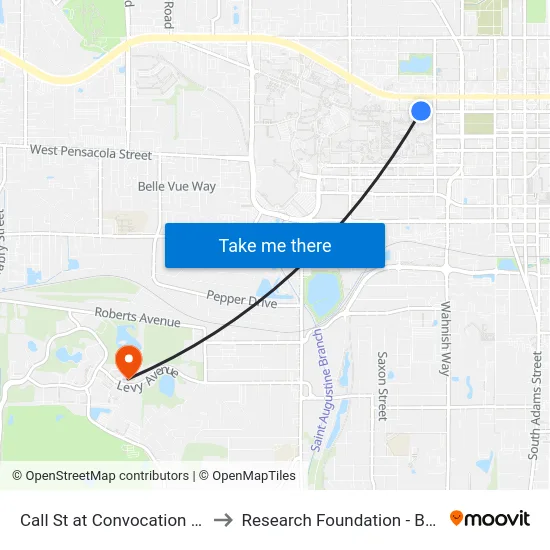 Call St at Convocation Way Wb to Research Foundation - Building A map