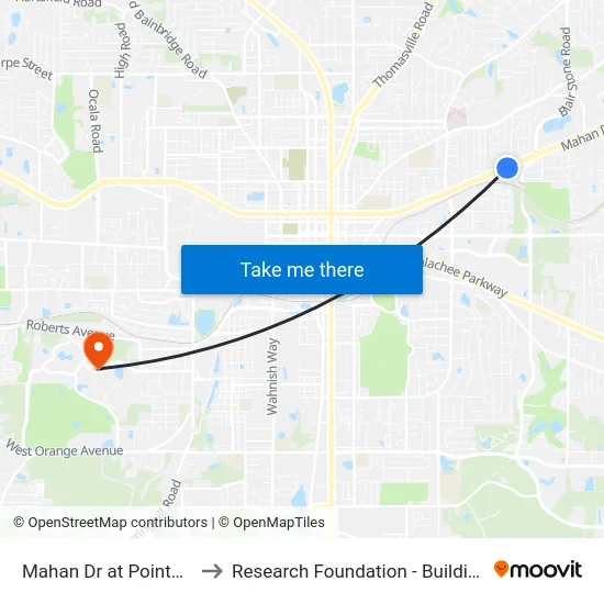 Mahan Dr at Pointe Eb to Research Foundation - Building A map