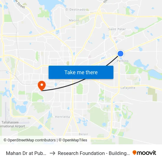 Mahan Dr at Publix to Research Foundation - Building A map