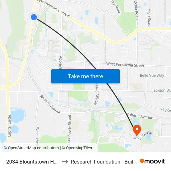 2034 Blountstown Hwy Nb to Research Foundation - Building A map