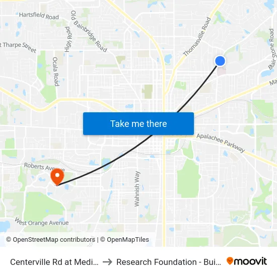 Centerville Rd at Medical Dr to Research Foundation - Building A map