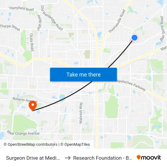 Surgeon Drive at Medical Drive to Research Foundation - Building A map