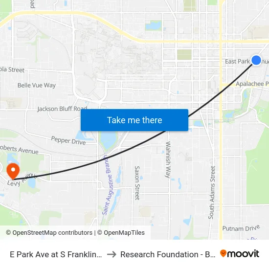 E Park Ave at S Franklin Blvd Wb to Research Foundation - Building A map