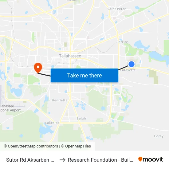 Sutor Rd Aksarben Dr Nb to Research Foundation - Building A map